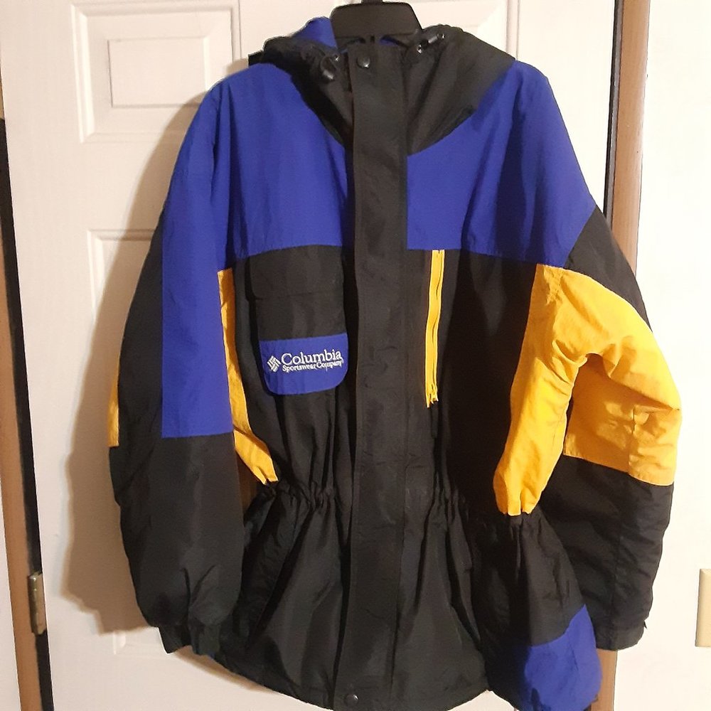 Vintage 90's Columbia Sport Men's Color Block Ski Parka in Size L